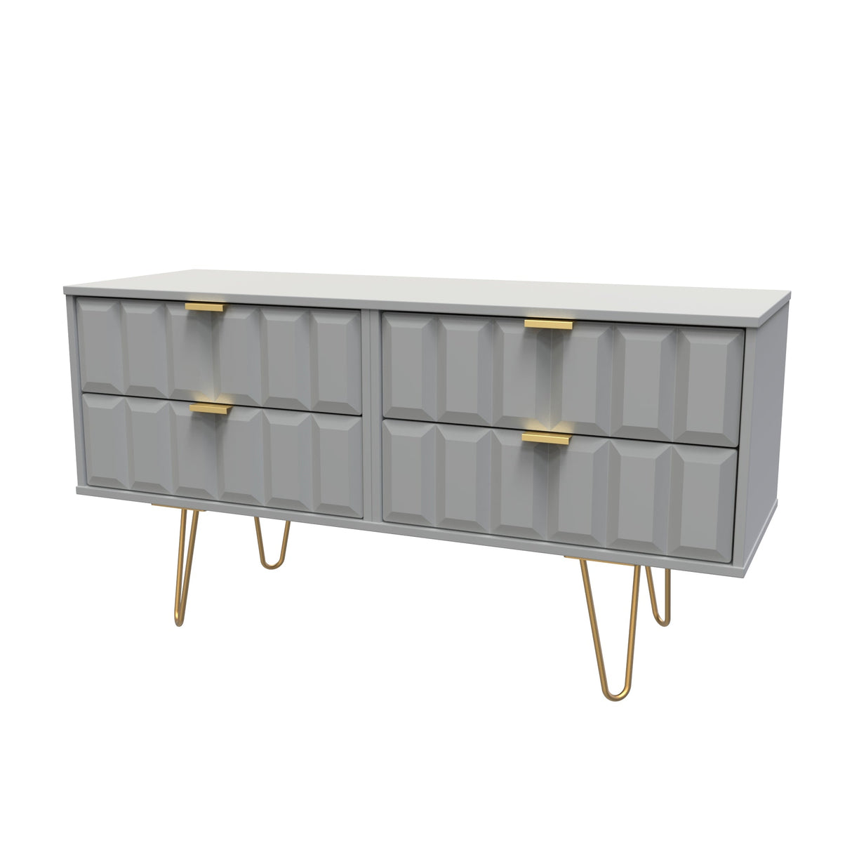 Cube 4 Drawer Bed Box with Gold Hairpin Legs - Welcome Furniture