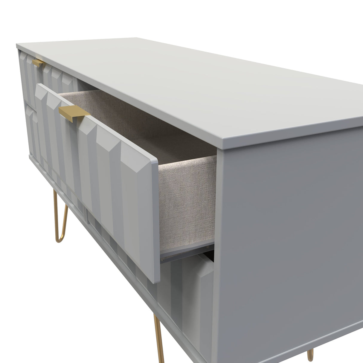 Cube 4 Drawer Bed Box with Gold Hairpin Legs - Welcome Furniture