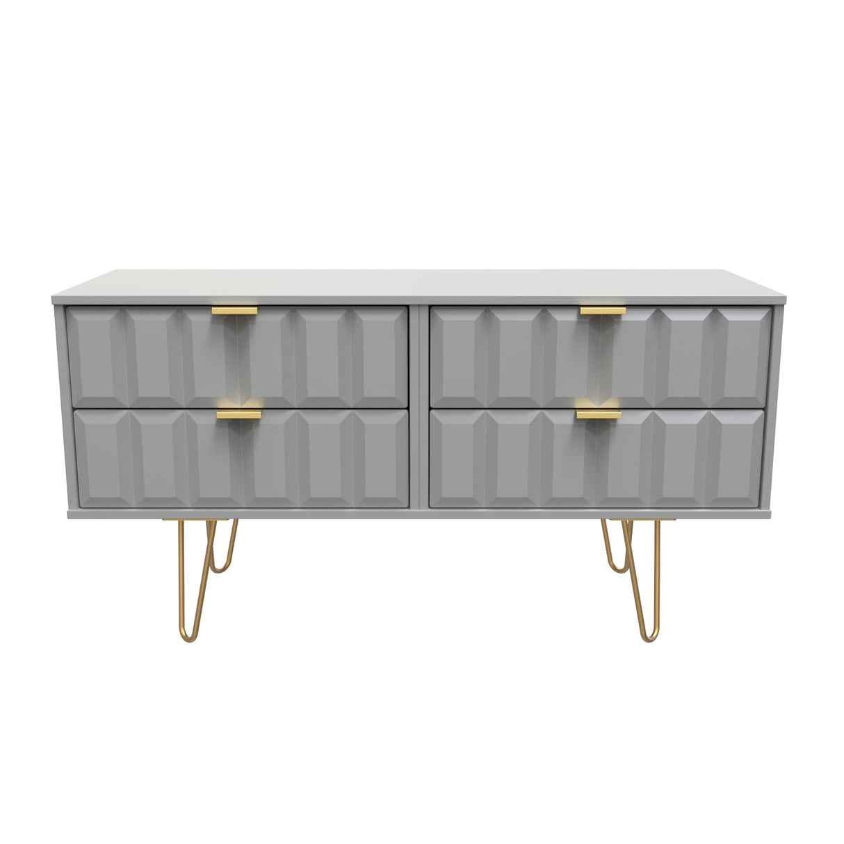 Cube 4 Drawer Bed Box with Gold Hairpin Legs - Welcome Furniture