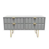 Cube 4 Drawer Bed Box with Gold Hairpin Legs - Welcome Furniture