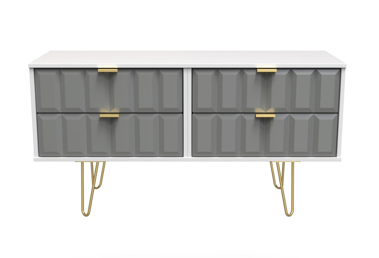 Cube 4 Drawer Bed Box with Gold Hairpin Legs - Welcome Furniture