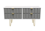 Cube 4 Drawer Bed Box with Gold Hairpin Legs - Welcome Furniture