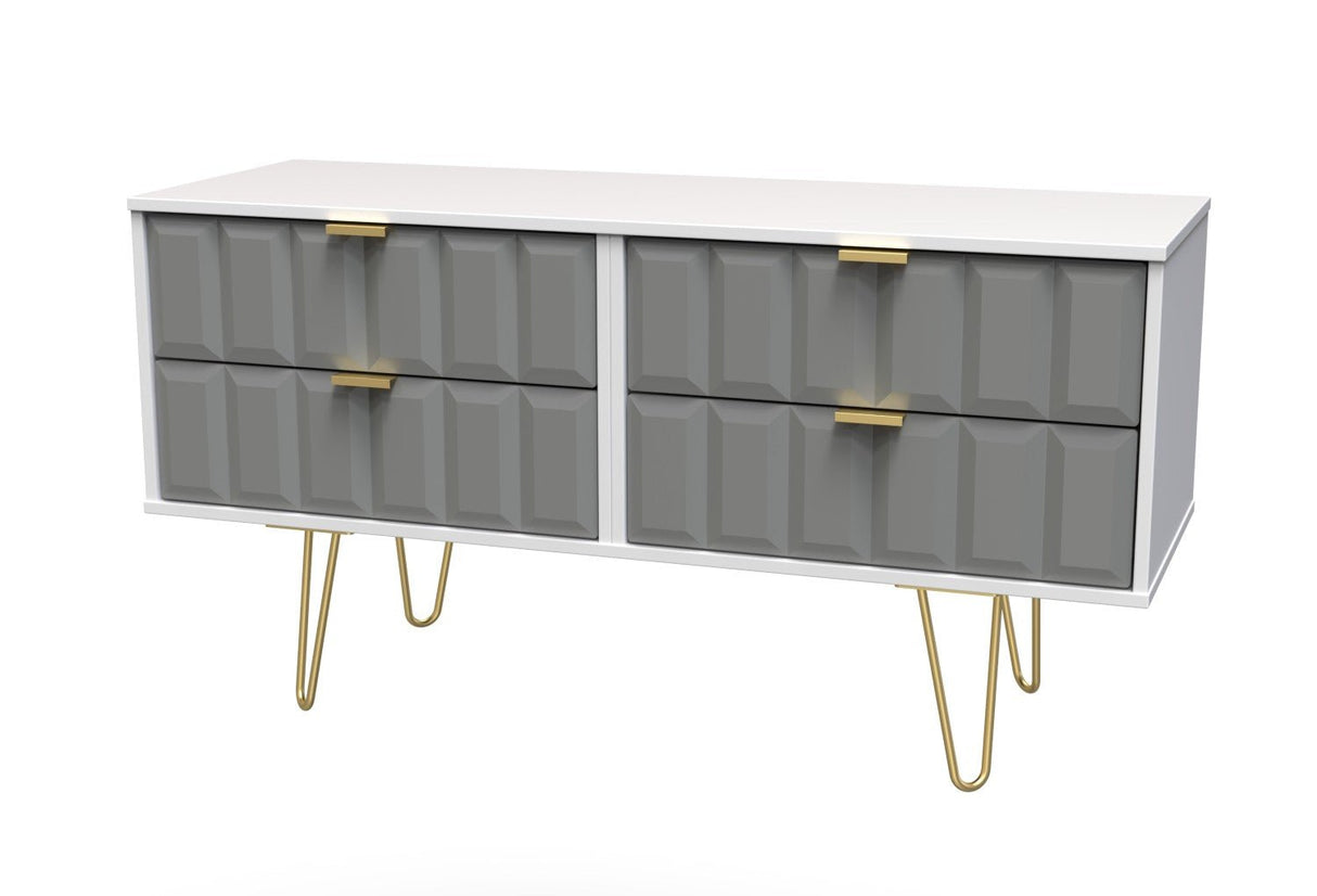 Cube 4 Drawer Bed Box with Gold Hairpin Legs - Welcome Furniture