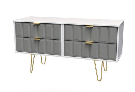Cube 4 Drawer Bed Box with Gold Hairpin Legs - Welcome Furniture
