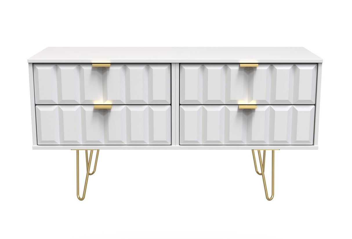 Cube 4 Drawer Bed Box with Gold Hairpin Legs - Welcome Furniture
