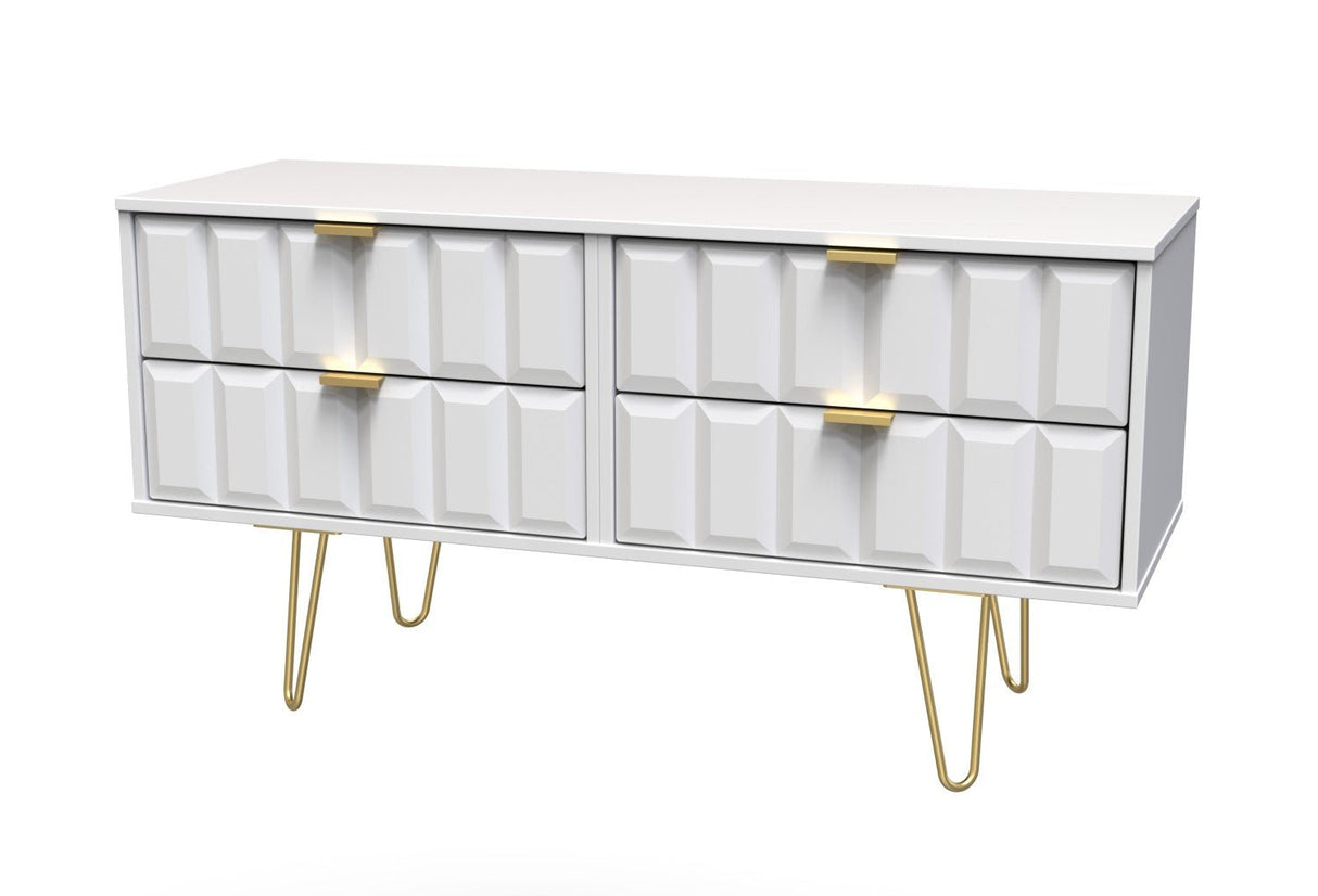 Cube 4 Drawer Bed Box with Gold Hairpin Legs - Welcome Furniture
