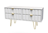 Cube 4 Drawer Bed Box with Gold Hairpin Legs - Welcome Furniture