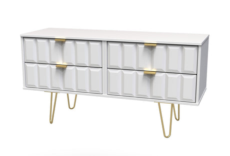 Cube 4 Drawer Bed Box with Gold Hairpin Legs - Welcome Furniture