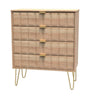 Cube 4 Drawer Chest with Gold Hairpin Legs - Welcome Furniture