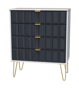 Cube 4 Drawer Chest with Gold Hairpin Legs - Welcome Furniture