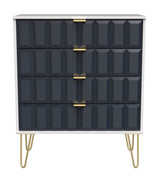 Cube 4 Drawer Chest with Gold Hairpin Legs - Welcome Furniture