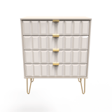 Cube 4 Drawer Chest with Gold Hairpin Legs - Welcome Furniture