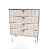 Cube 4 Drawer Chest with Gold Hairpin Legs - Welcome Furniture