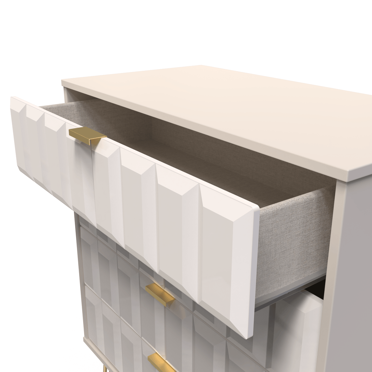 Cube 4 Drawer Chest with Gold Hairpin Legs - Welcome Furniture