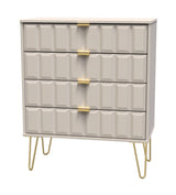 Cube 4 Drawer Chest with Gold Hairpin Legs - Welcome Furniture