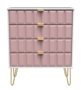 Cube 4 Drawer Chest with Gold Hairpin Legs - Welcome Furniture