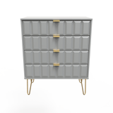 Cube 4 Drawer Chest with Gold Hairpin Legs - Welcome Furniture