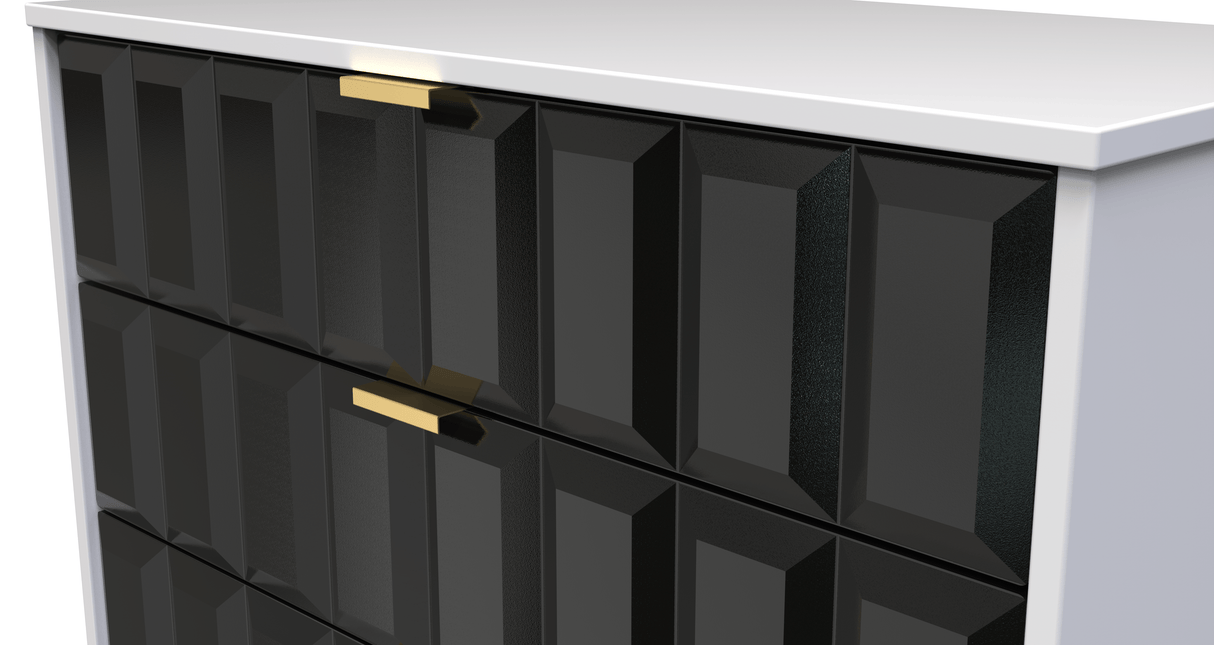 Cube 5 Drawer Chest with Gold Hairpin Legs - Welcome Furniture