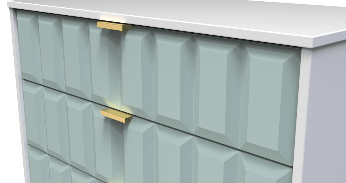 Cube 5 Drawer Chest with Gold Hairpin Legs - Welcome Furniture