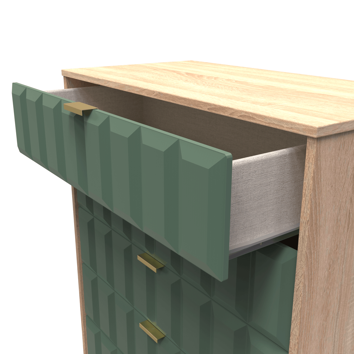 Cube 5 Drawer Chest with Gold Hairpin Legs - Welcome Furniture