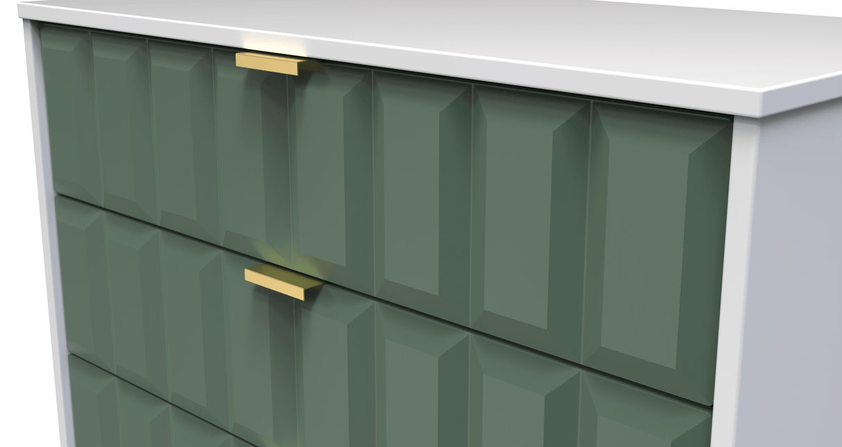 Cube 5 Drawer Chest with Gold Hairpin Legs - Welcome Furniture