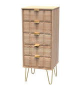 Cube Chest of 5 Drawers with Gold Hairpin Legs - Welcome Furniture