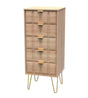 Cube Chest of 5 Drawers with Gold Hairpin Legs - Welcome Furniture