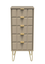 Cube Chest of 5 Drawers with Gold Hairpin Legs - Welcome Furniture