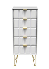 Cube Chest of 5 Drawers with Gold Hairpin Legs - Welcome Furniture