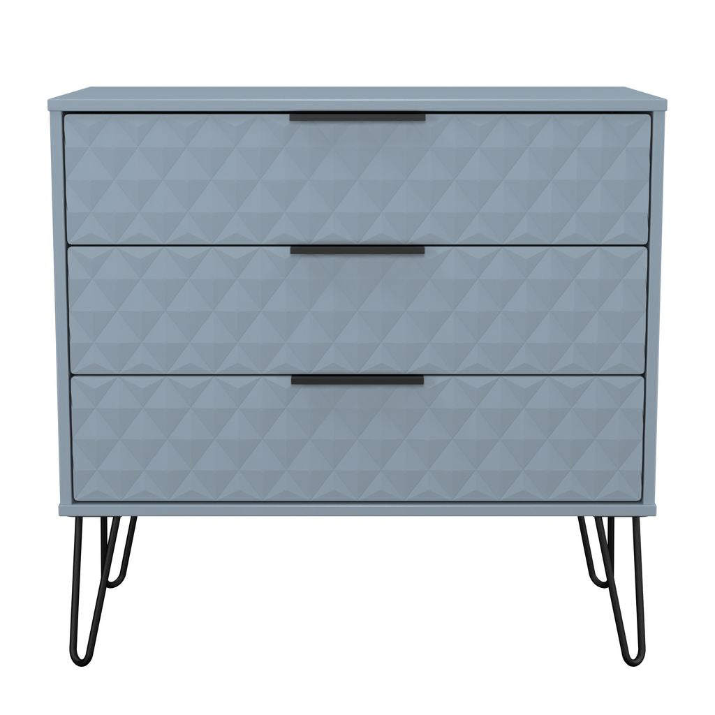 Harlequin 3 Drawer Chest with Black Hairpin Legs