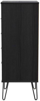 Harlequin 5 Drawer Bedside Table with Black Hairpin Legs