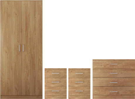 Dakota 2 Door Wardrobe 4 Piece Bedroom Set - Seconique