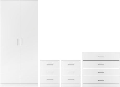 Dakota 2 Door Wardrobe 4 Piece Bedroom Set - Seconique