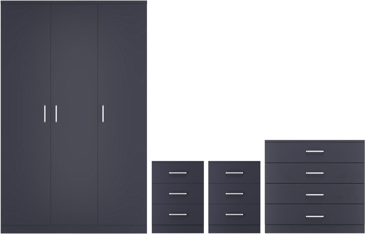 Dakota 3 Door Wardrobe 4 Piece Bedroom Set - Seconique
