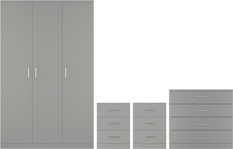 Dakota 3 Door Wardrobe 4 Piece Bedroom Set - Seconique