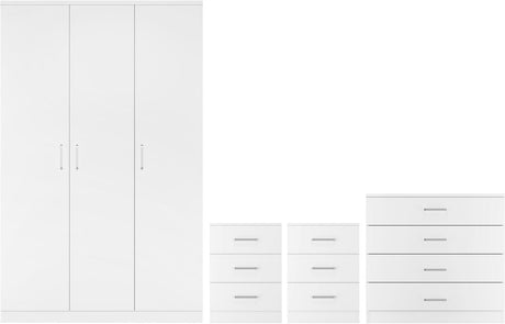 Dakota 3 Door Wardrobe 4 Piece Bedroom Set - Seconique
