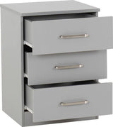 Dakota 3 Drawer Bedside Table - Seconique