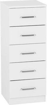 Dakota 5 Drawer Narrow Tallboy Chest - Seconique