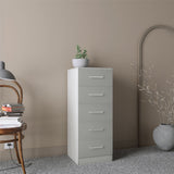 Dakota 5 Drawer Narrow Tallboy Chest - Seconique