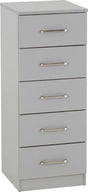 Dakota 5 Drawer Narrow Tallboy Chest - Seconique