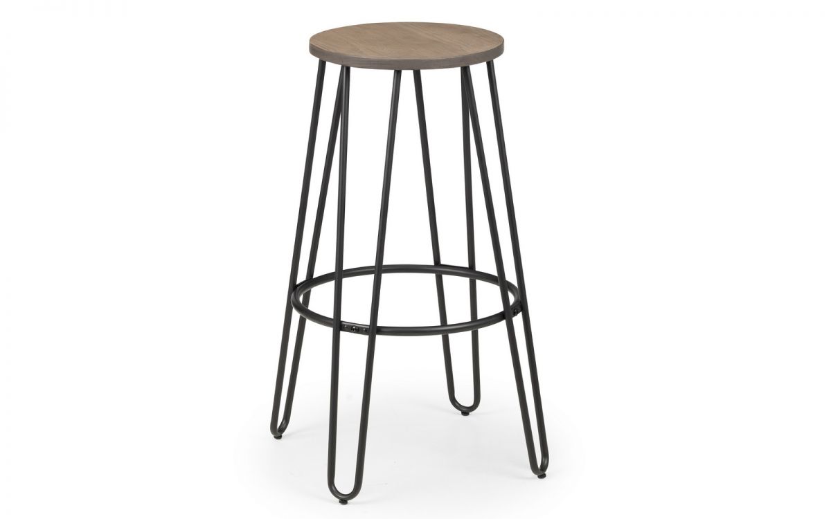 Dalston Pair of Round Bar Stools