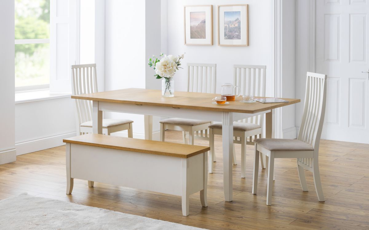 Davenport White Extending Dining Table