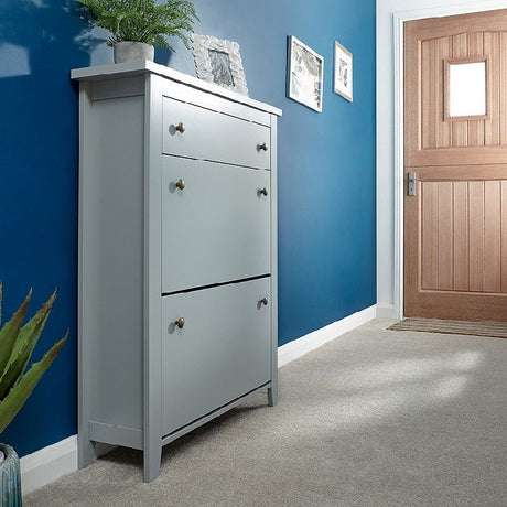 Deluxe Shoe Cabinet with Flip Doors & Drawer - GFW
