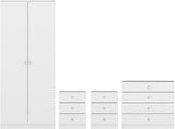 Denver 2 Door Wardrobe 4 Piece Bedroom Set - Seconique