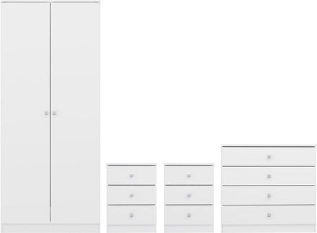 Denver 2 Door Wardrobe 4 Piece Bedroom Set - Seconique