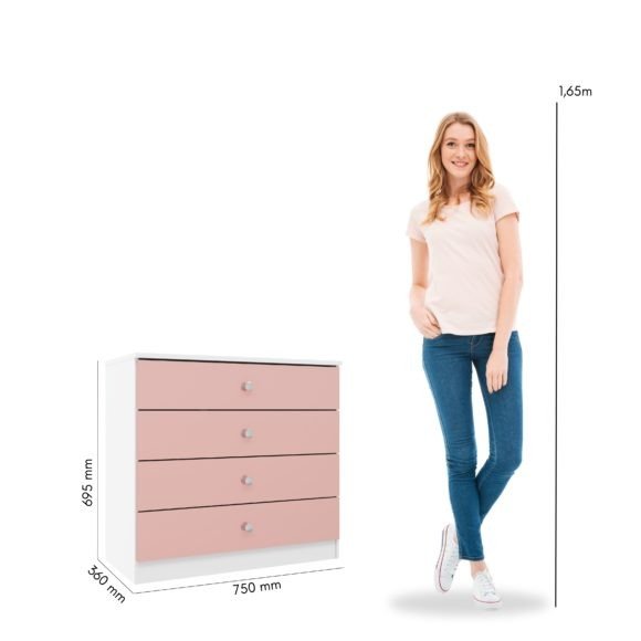 Denver 4 Drawer Chest - Seconique