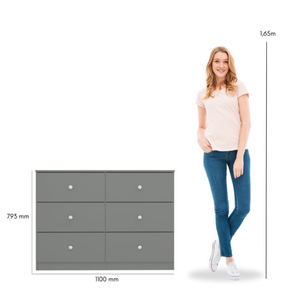 Denver 6 Drawer Chest - Seconique