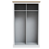 Devon White and Oak 2 Door Sliding Wardrobe - LPD