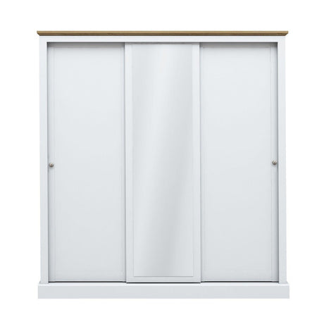 Devon White and Oak 3 Door Sliding Wardrobe - LPD
