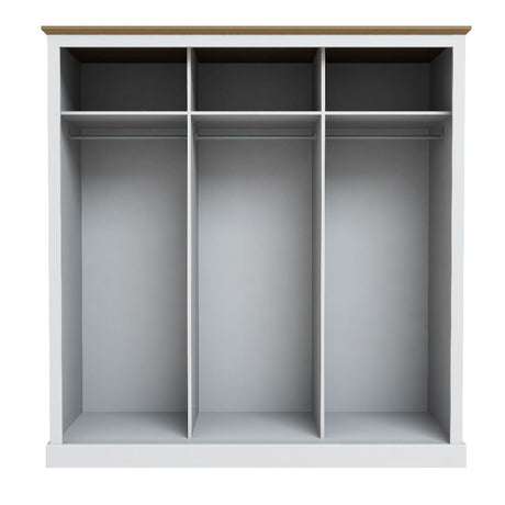 Devon White and Oak 3 Door Sliding Wardrobe - LPD